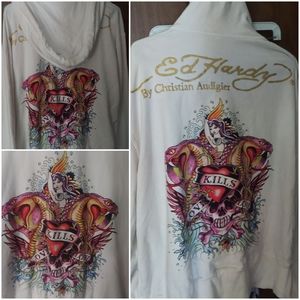 Ed hardy zip up hoodie
